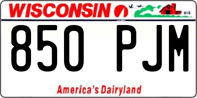 WI license plate 850PJM