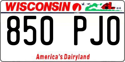 WI license plate 850PJO