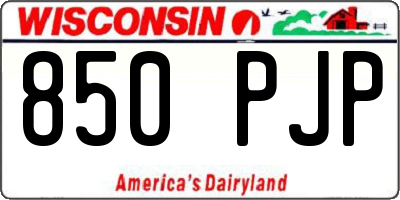 WI license plate 850PJP