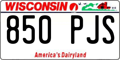 WI license plate 850PJS