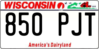 WI license plate 850PJT