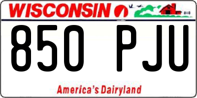 WI license plate 850PJU