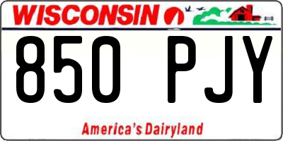 WI license plate 850PJY