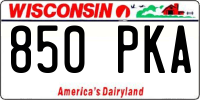 WI license plate 850PKA