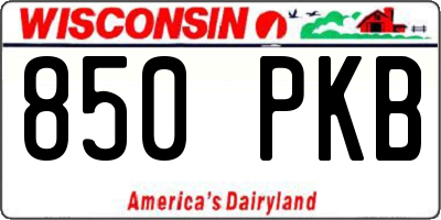WI license plate 850PKB