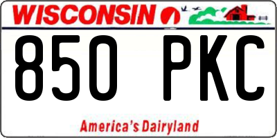 WI license plate 850PKC