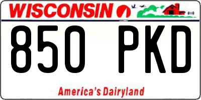 WI license plate 850PKD