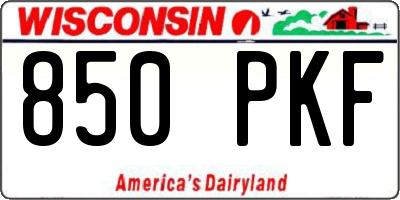 WI license plate 850PKF