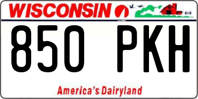 WI license plate 850PKH