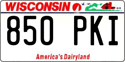 WI license plate 850PKI