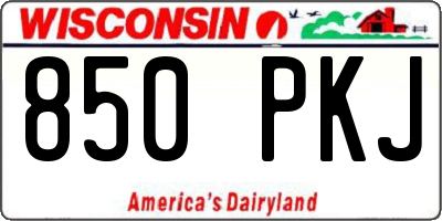 WI license plate 850PKJ