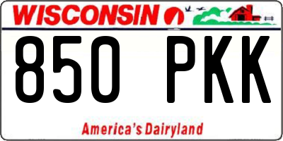 WI license plate 850PKK