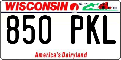 WI license plate 850PKL