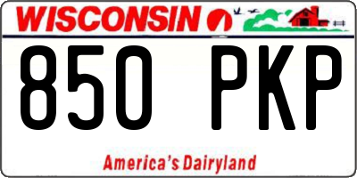 WI license plate 850PKP