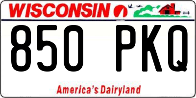 WI license plate 850PKQ