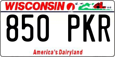 WI license plate 850PKR