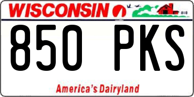 WI license plate 850PKS