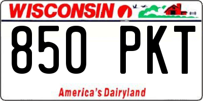 WI license plate 850PKT