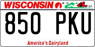 WI license plate 850PKU