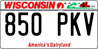 WI license plate 850PKV
