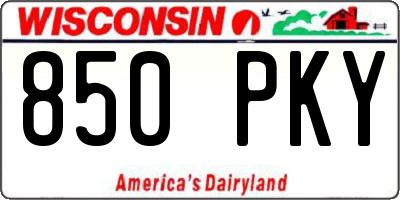 WI license plate 850PKY