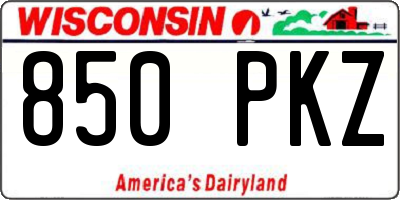 WI license plate 850PKZ