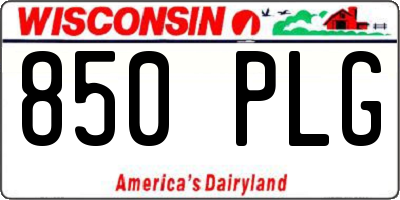 WI license plate 850PLG