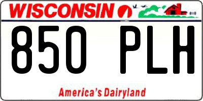 WI license plate 850PLH