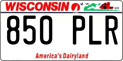 WI license plate 850PLR