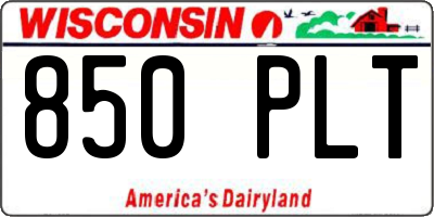 WI license plate 850PLT