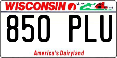 WI license plate 850PLU