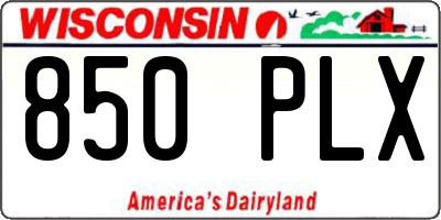 WI license plate 850PLX