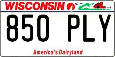 WI license plate 850PLY