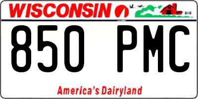 WI license plate 850PMC