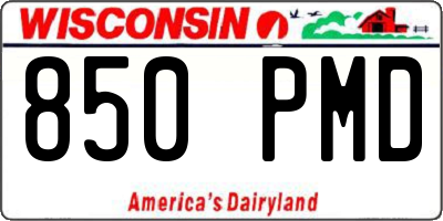 WI license plate 850PMD