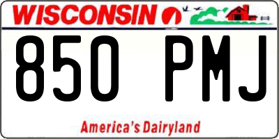 WI license plate 850PMJ