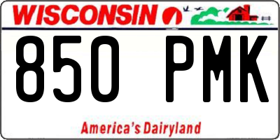 WI license plate 850PMK