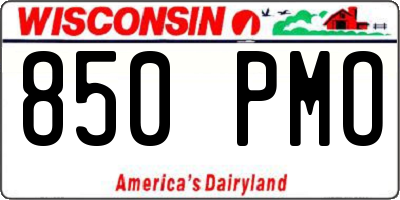 WI license plate 850PMO