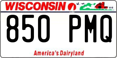 WI license plate 850PMQ