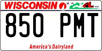 WI license plate 850PMT