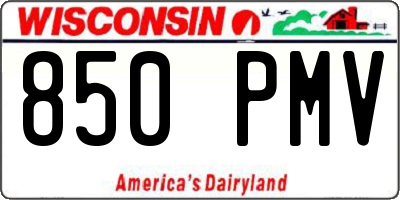 WI license plate 850PMV