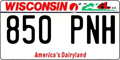 WI license plate 850PNH