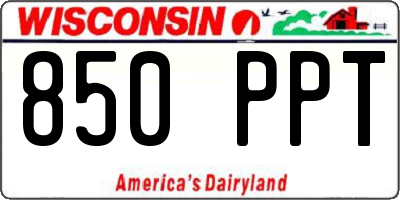 WI license plate 850PPT