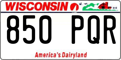 WI license plate 850PQR