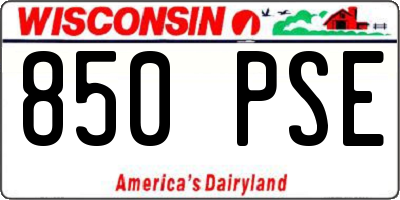 WI license plate 850PSE