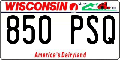 WI license plate 850PSQ