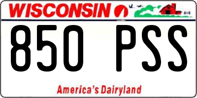 WI license plate 850PSS