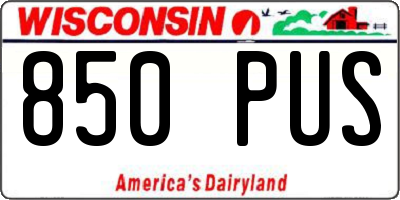 WI license plate 850PUS