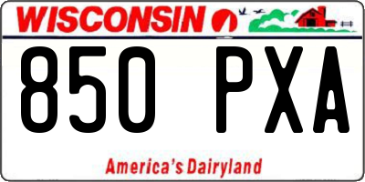 WI license plate 850PXA