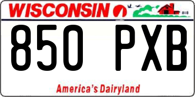 WI license plate 850PXB